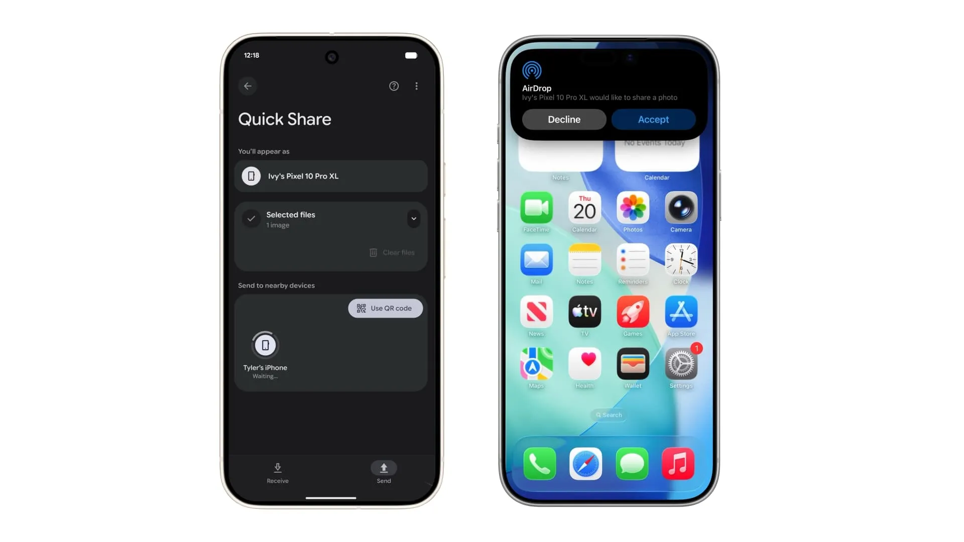 Quick Share to AirDrop